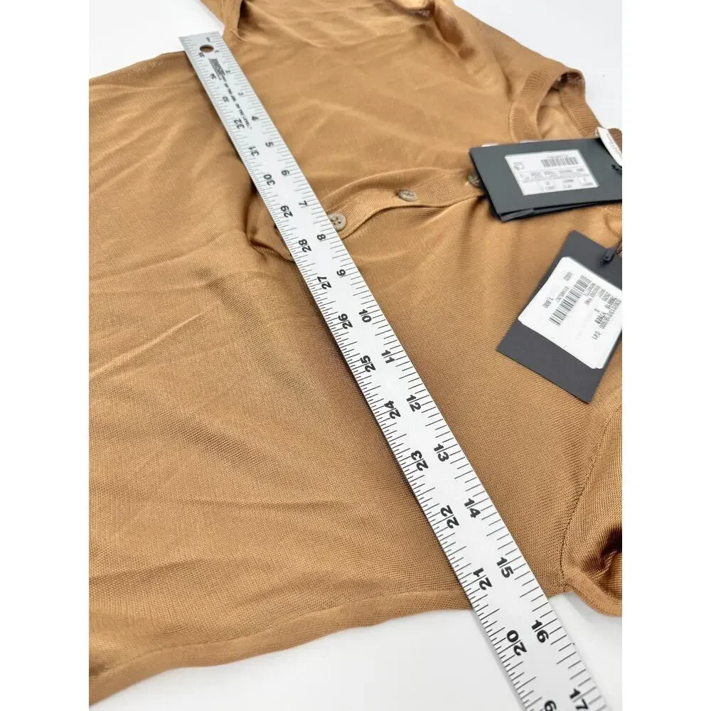 NWT Saint Laurent YSL Henley Bodysuit Size S Brown Long Sleeve $1,800 - Picture 8 of 8